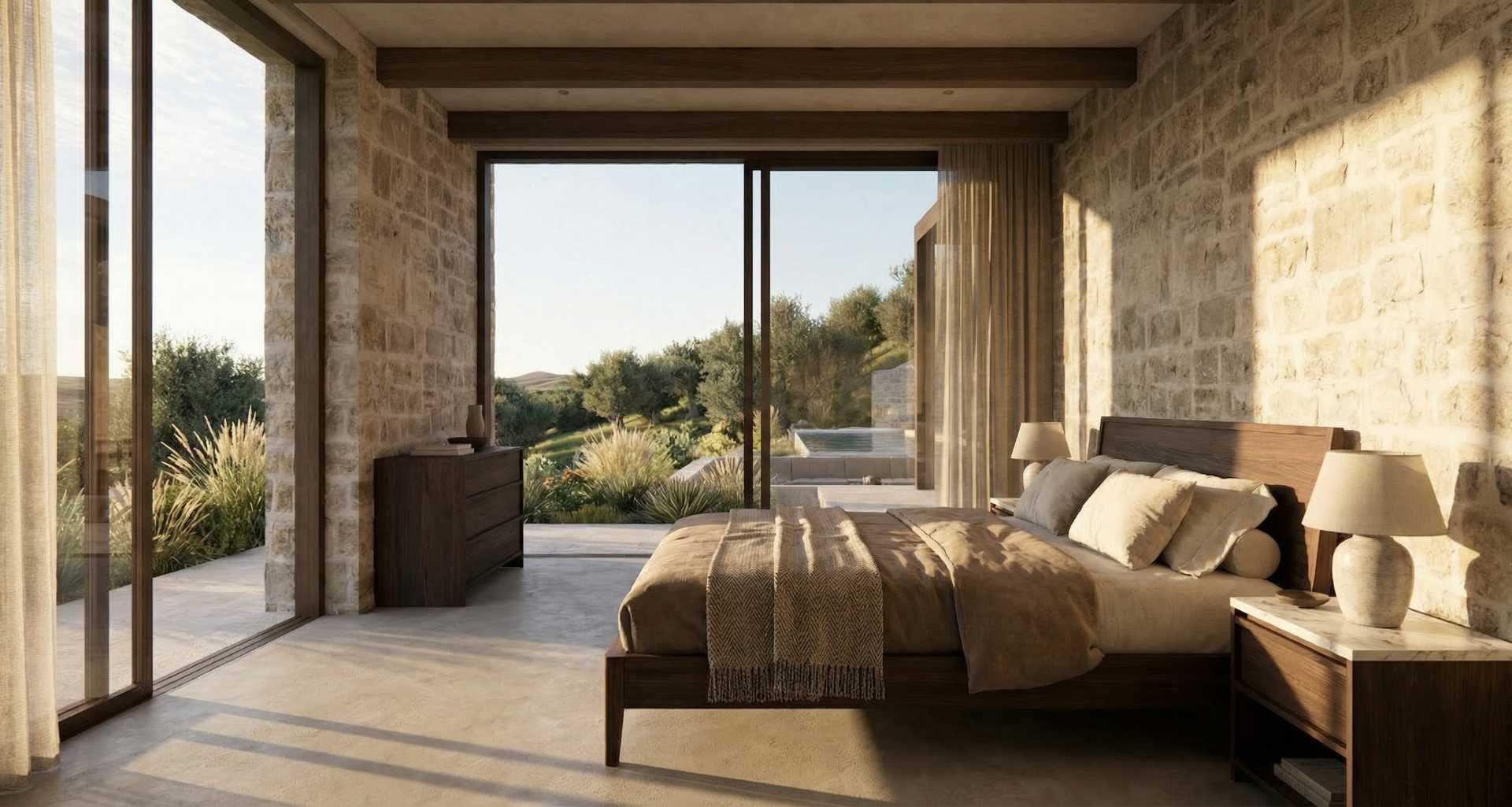 Interior living space for accomodation at Ionian Ilios, Lefkada